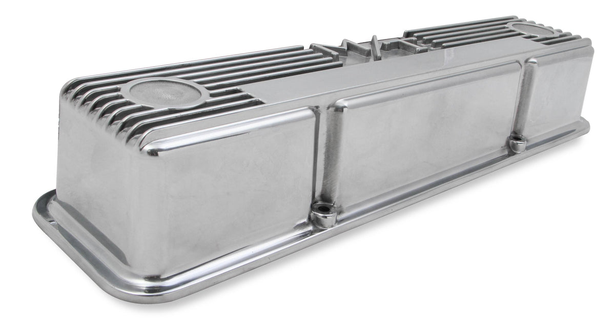 Holley M/T Valve Covers for Chevy small block engines - Polished.  - 241-82