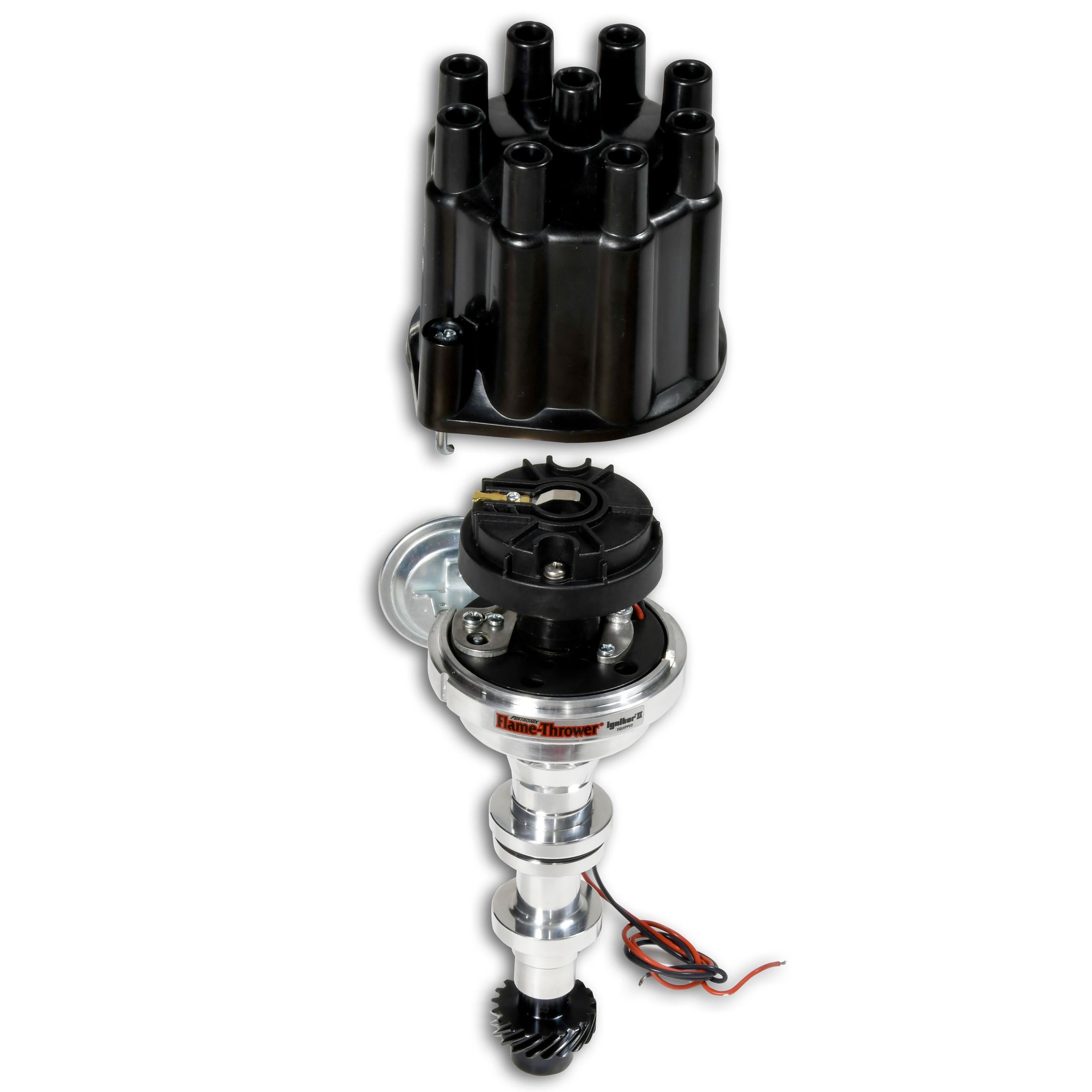 Pertronix FLAME-THROWER BILLET DISTRIBUTOR WITH IGNITOR II ELECTRONICS FOR CADILLAC 331-390(Pre63). VACUUM ADVANCE WITH BLACK FEMALE STYLE CAP. - D170700