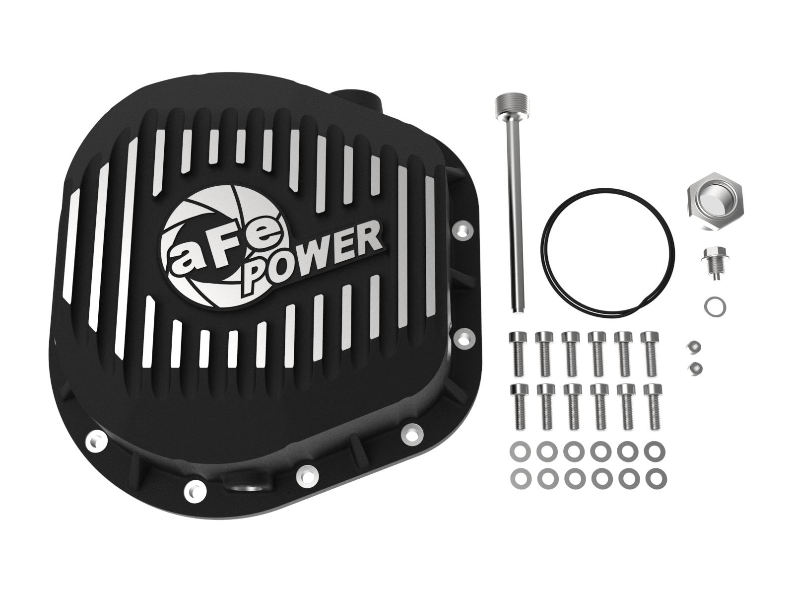 AFE Pro Series Differential Cover Black w/ Machined Fins (10.25/10.50-12 Bolt Axle) - 46-70022