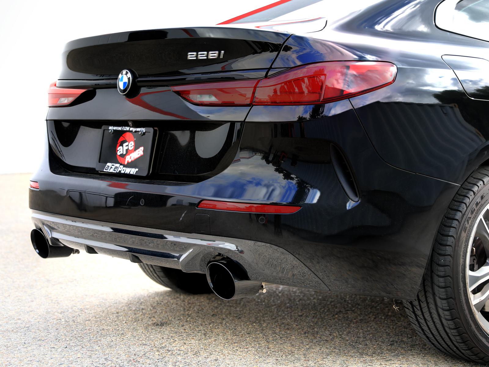 AFE MACH Force-Xp 3 IN to 2-1/2 IN Stainless Steel Axle-Back Exhaust System Black (2021-2024 228i Gran Coupe) - 49-36355-B