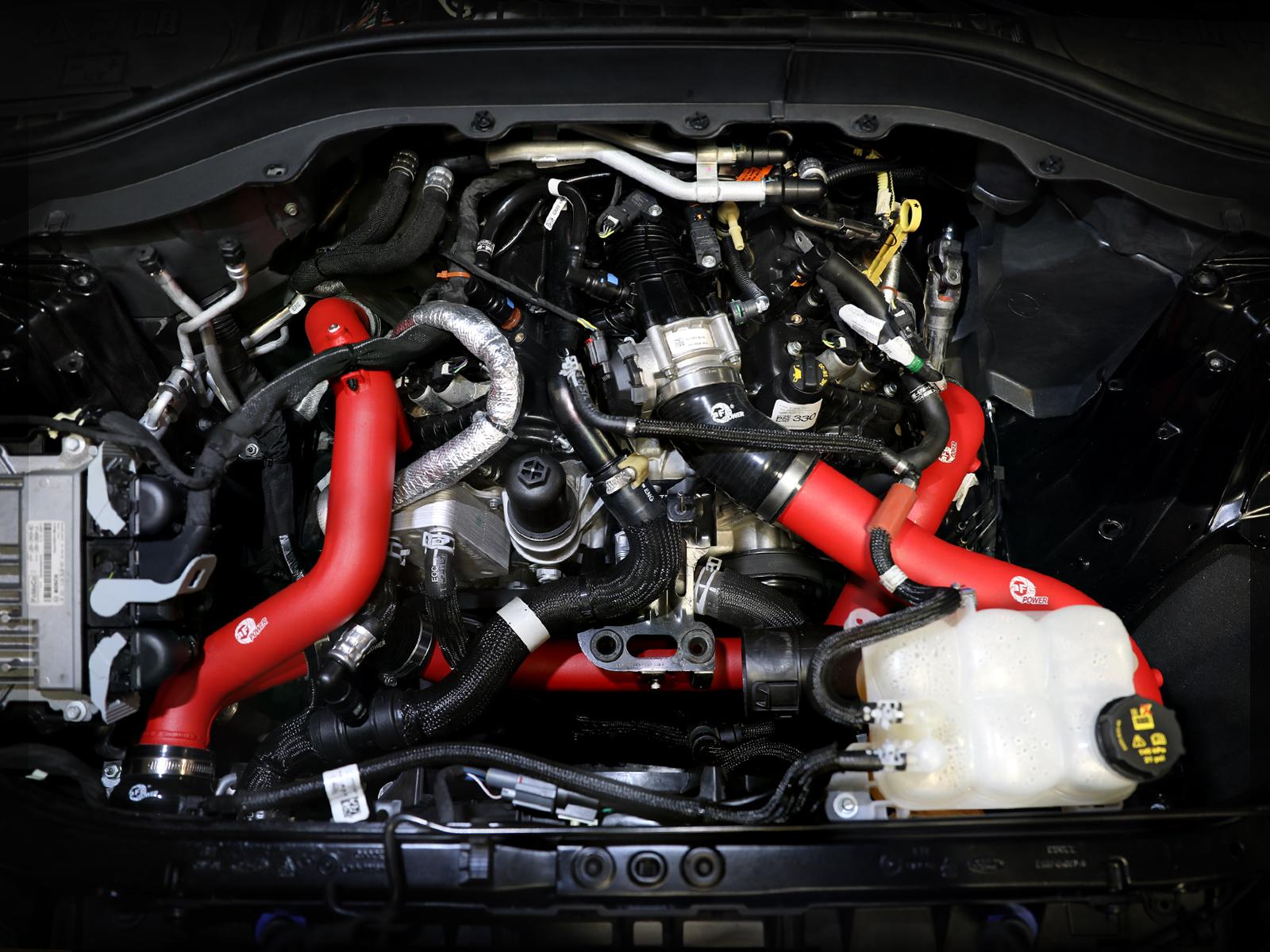 AFE BladeRunner Aluminum Hot & Cold Charge Pipe Kit - Red (2022+ Explorer ST) - 46-20674-R
