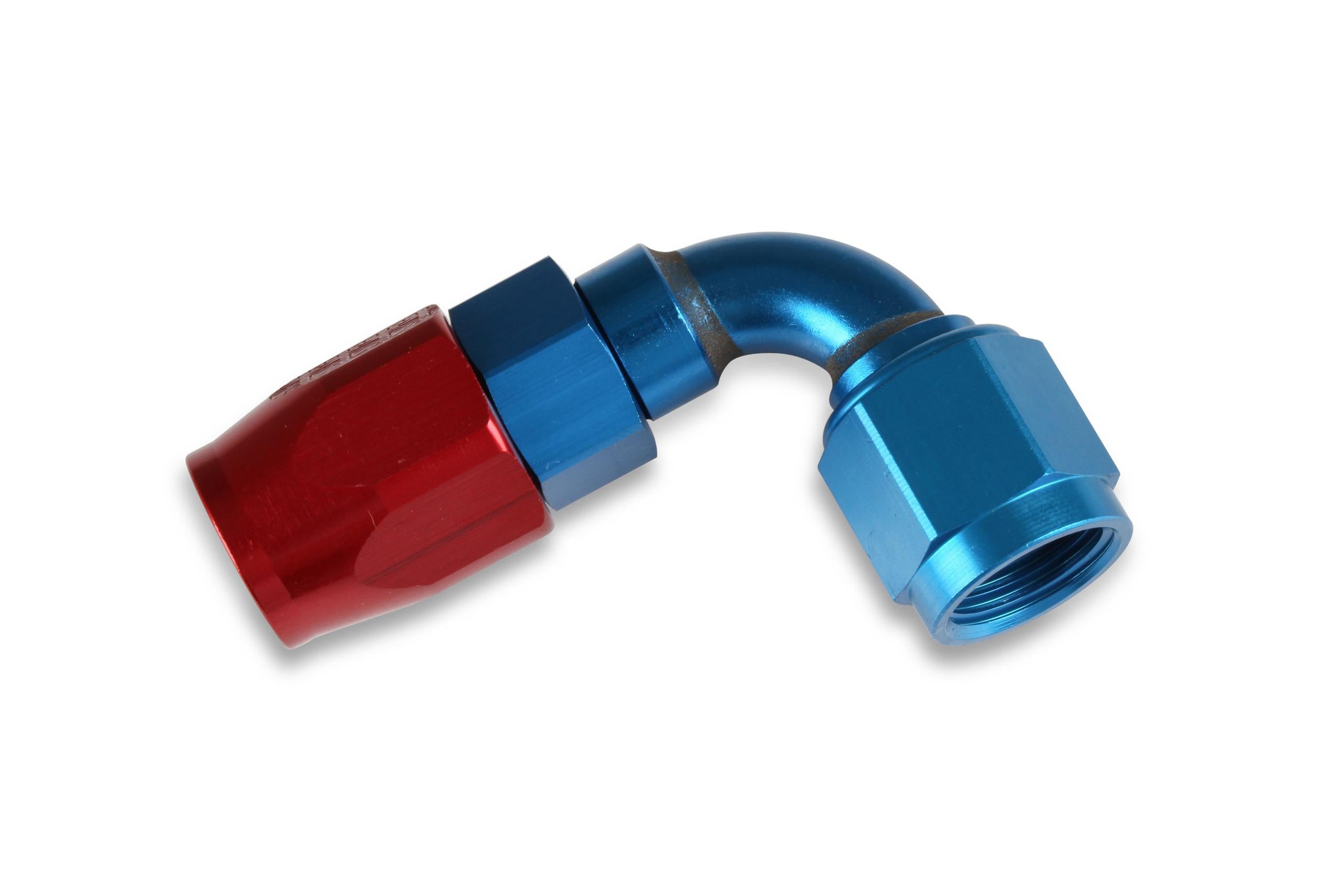 Earls Swivel-Seal™ 90 Deg. An Hose End - Fitting Size: -10An Female - Hose End Size: -10An - Anodized Red/Blue - Aluminum - Bagged Packaging - 809110ERL