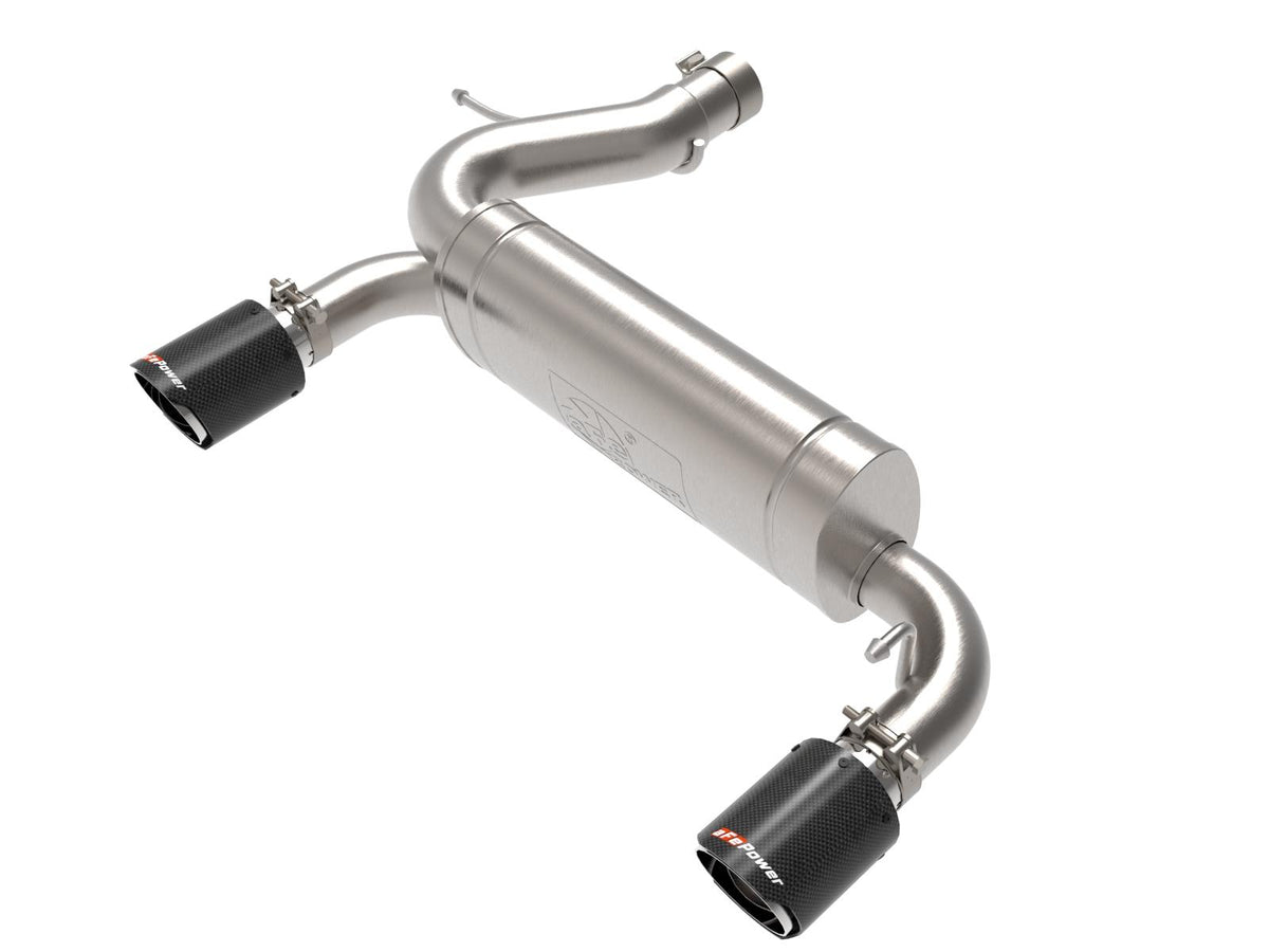 AFE 49-33137-C Vulcan 3" to 2.5" 304 Stainless Steel Axle-Back Exhaust System w/ Carbon Fiber Tip (2021-2025 Bronco)