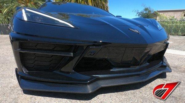 C7 Carbon C8-1A-1 5VM Style Carbon Fiber Front Splitter (2020 Corvette C8)