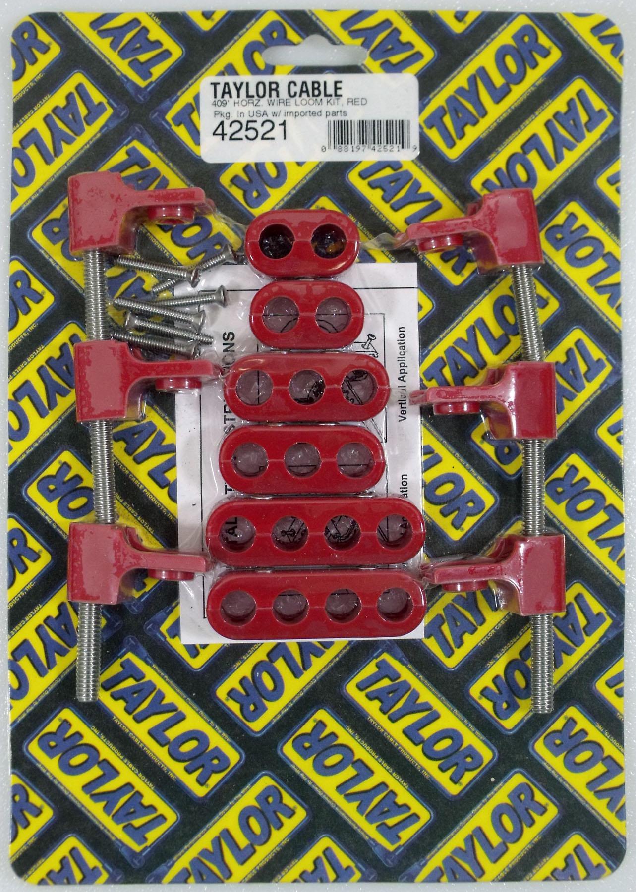 TAYLOR CABLE 10.4 Horizontal Wire Loom Kit red - 42521