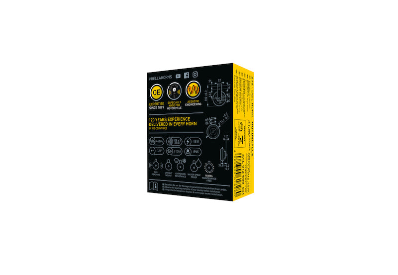 Hella Horn Bl Blk Disc Ht Mcycle 12V Univ