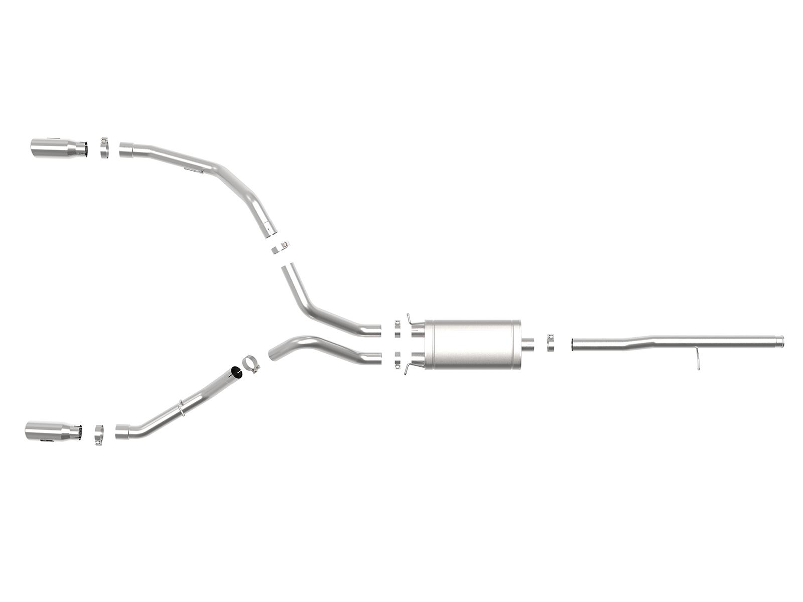 AFE Cat-Back Exhaust System (2009-2019 GM 1500 V6-4.3/V8-4.8/5.3L) - 49-44112-P