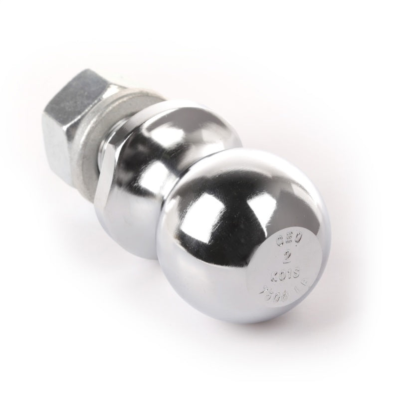 Rugged Ridge Trailer Hitch Ball 2 Inch Ball 1 Inch Diameter Shank Chrome - 11305.03