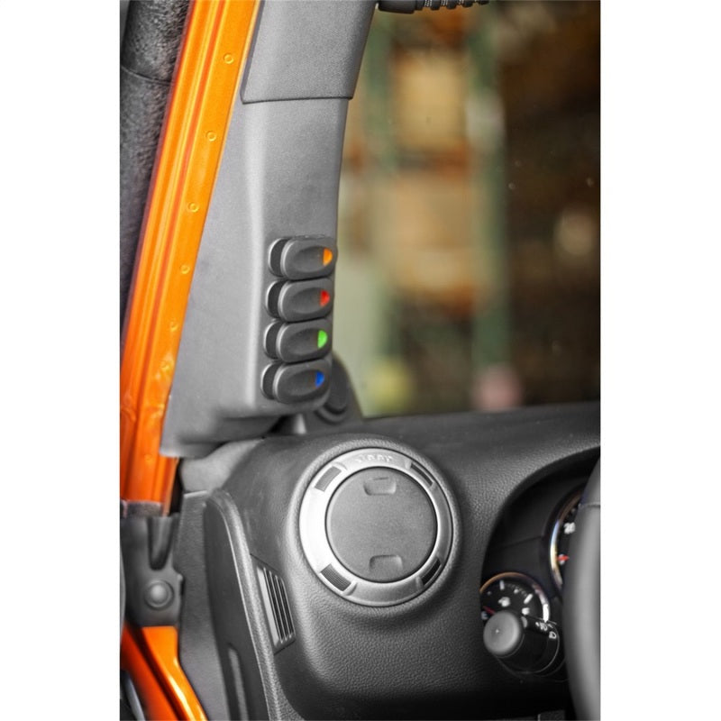 Rugged Ridge Switch Pod Kit A-Pillar Black Lhd; 07-10 Jeep Wrangler Jk - 17235.86