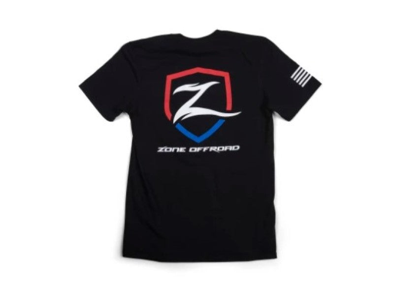 Zone Offroad Black Premium Cotton T-Shirt w/ Patriotic Zone Logos - Medium - ZONU9162M