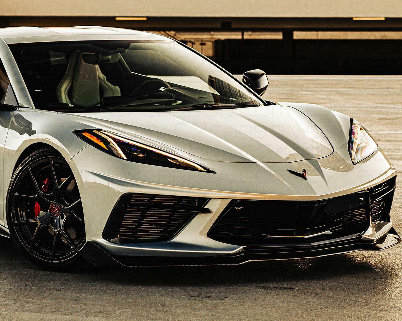 C7 Carbon Corvette C8 | 5VM Style Front Splitter - Unpainted Composite - C8-1A-3