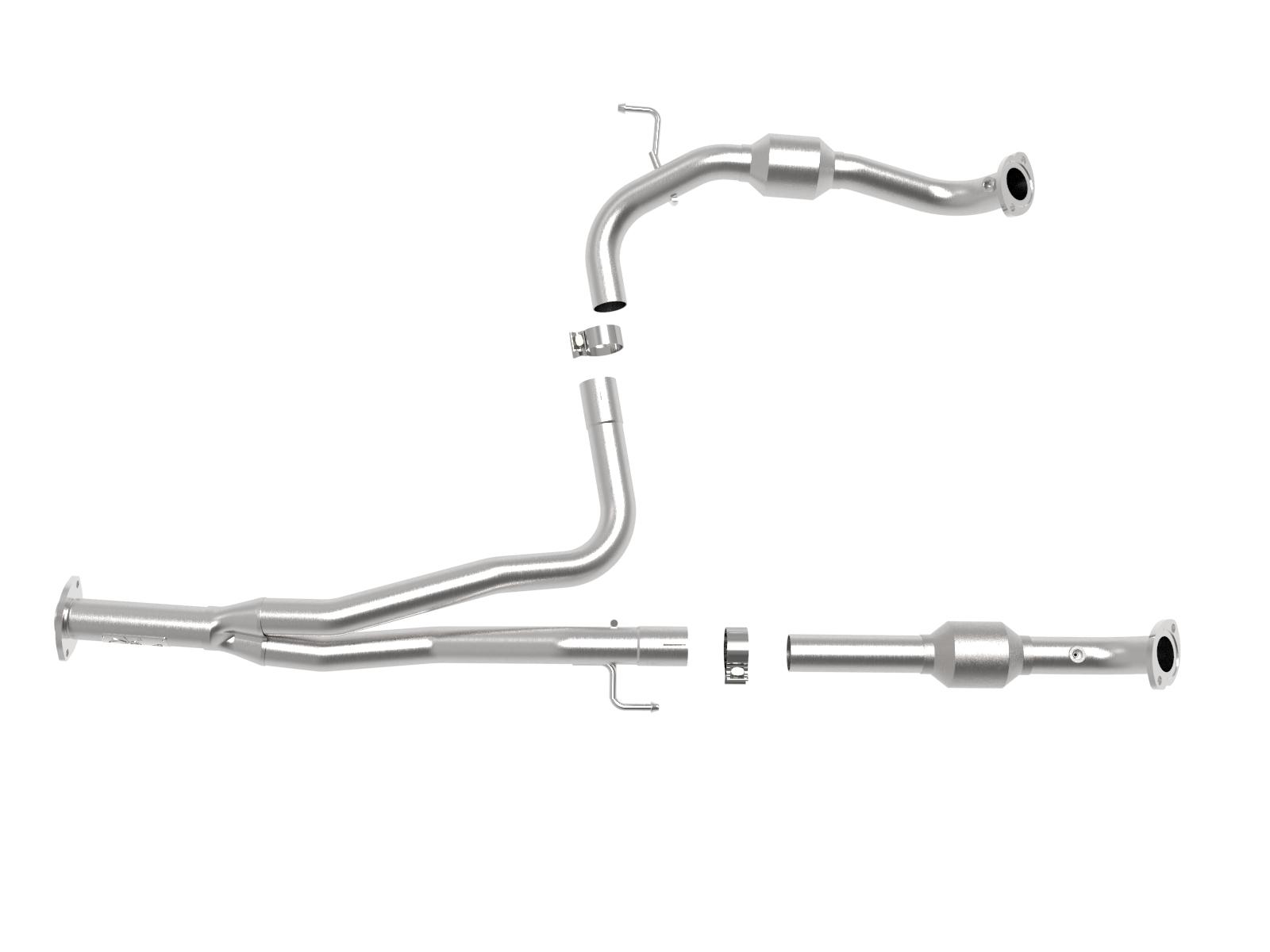 AFE Twisted Steel 2-1/4 IN to 2-1/2 IN 409 Stainless Steel Street Series Y-Pipe (Toyota Tacoma 16-20 V6-3.5L) - 48-46013-RC