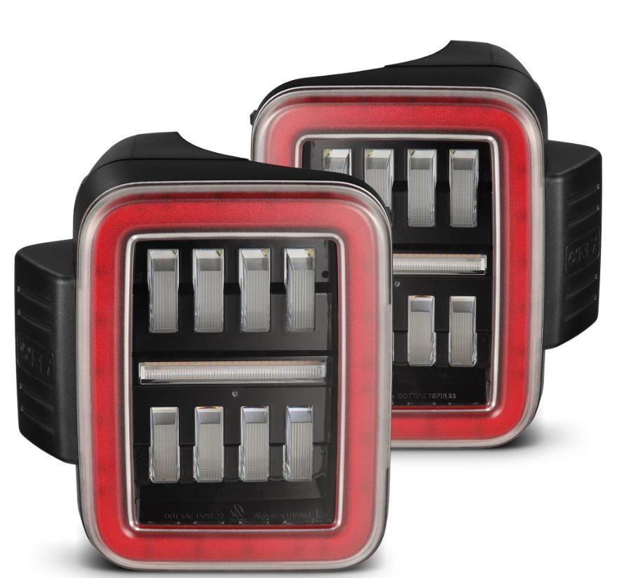 AlphaRex Prismatic Led Taillights Black Red (2020-2024 Gladiator) - 602070