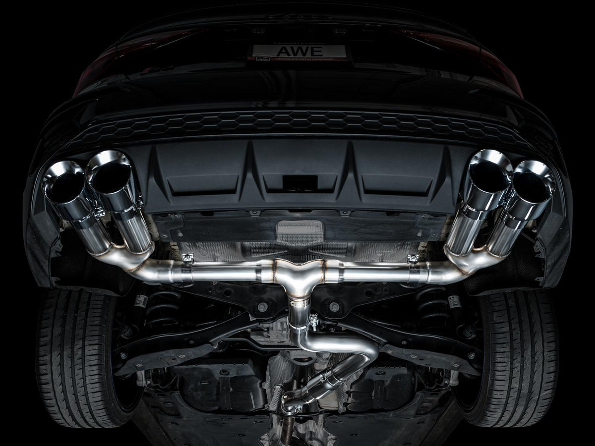 AWE Track Edition Exhaust for Audi 8Y S3 - Chrome Silver Tips - 3020-42897
