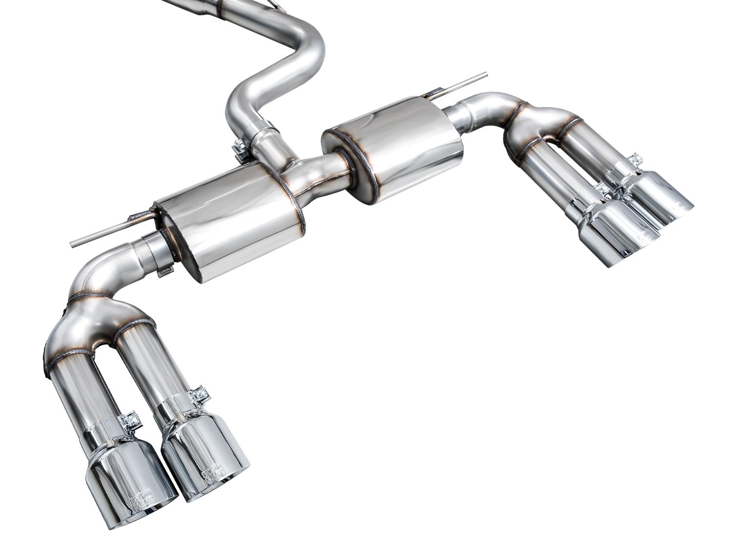 AWE Touring Edition Exhaust for Audi 8Y S3 - Chrome Silver Tips - 3015-42897