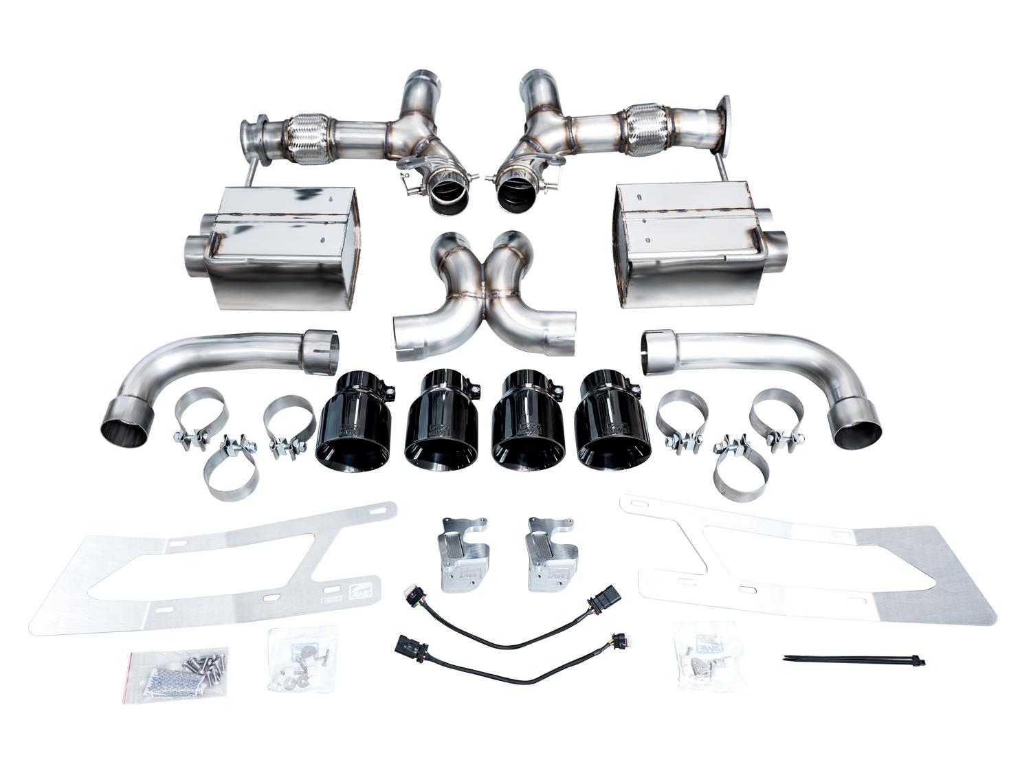 AWE SwitchPath Exhaust for C8 Corvette Z06 - Diamond Black Tips - 3025-43906