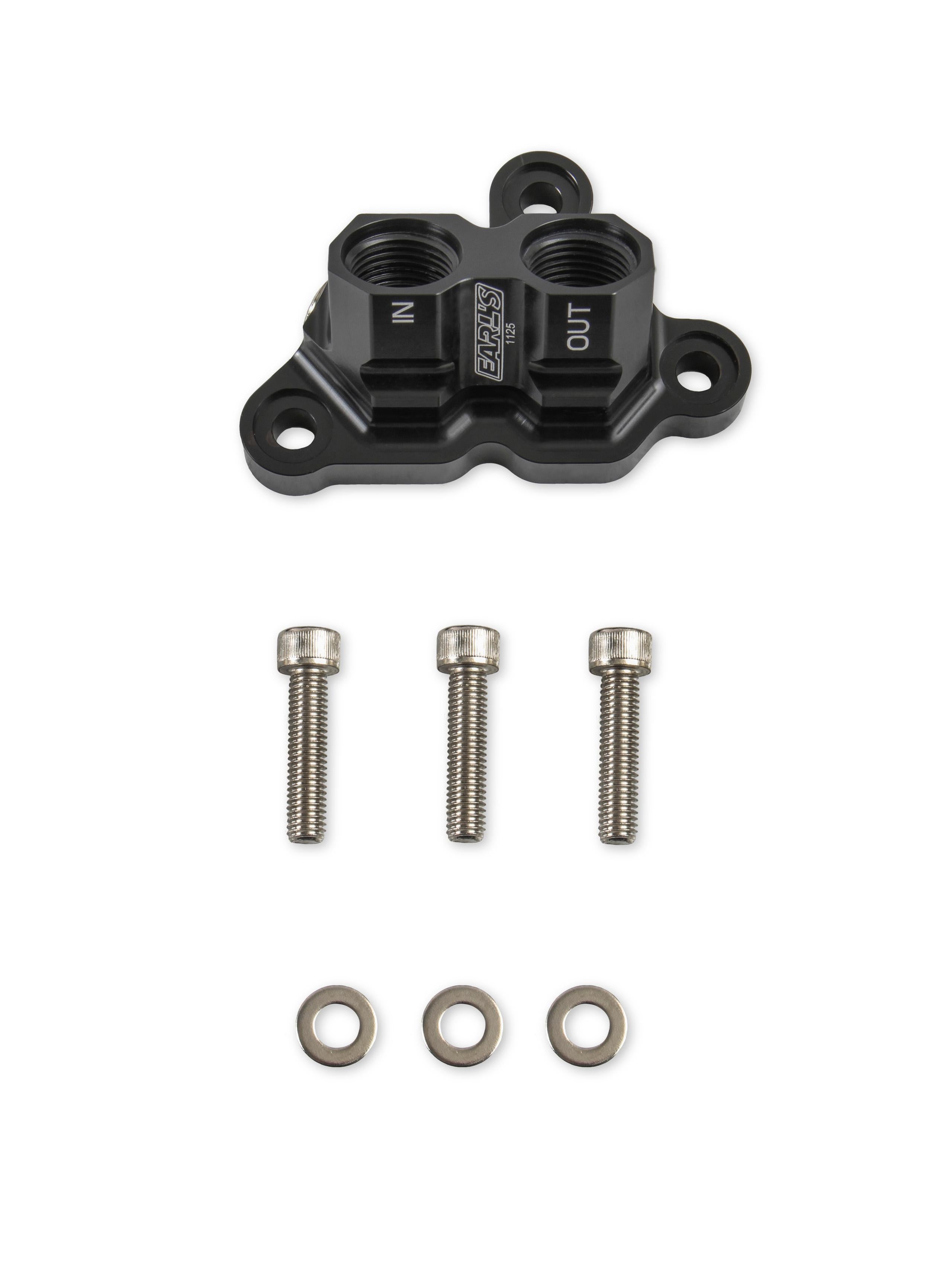 Earls 1125ERL Ford Coyote Engine Remote Oil Filter Adapter