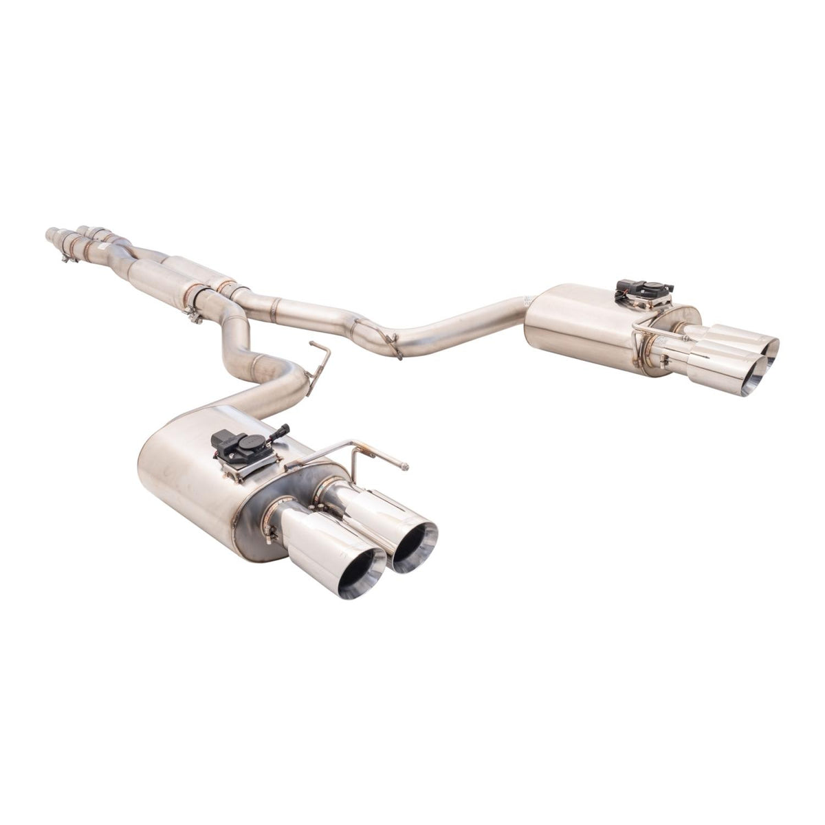 XForce Twin 2.5" Stainless Steel Cat Back Exhaust System (2018-2023 Mustang GT / EcoBoost) - ES-FM18-02-VMK-CBS