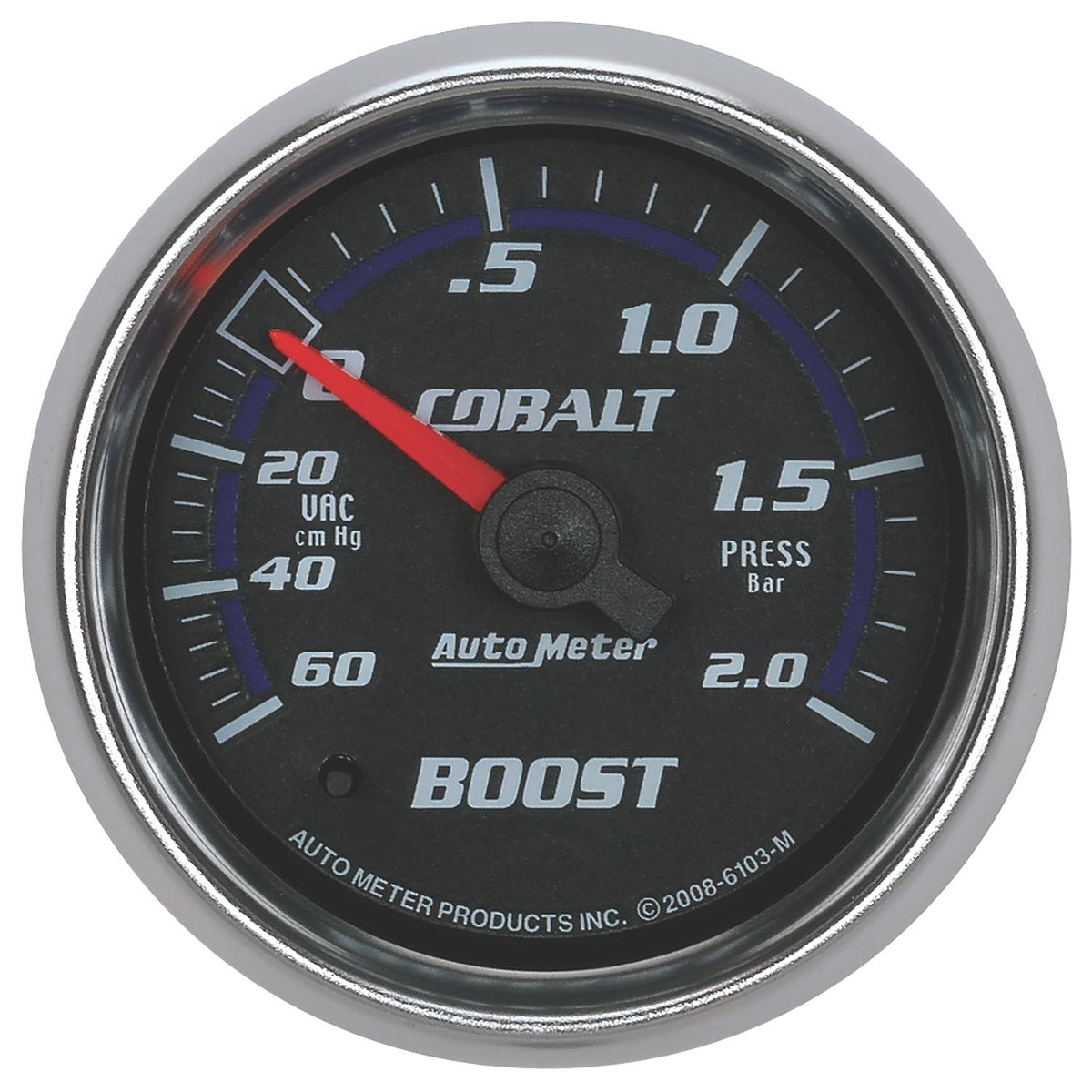 Auto Meter 2-1/16" BOOST/VACUUM, 60 CM/HG-2.0 BAR, COBALT - 6103-M