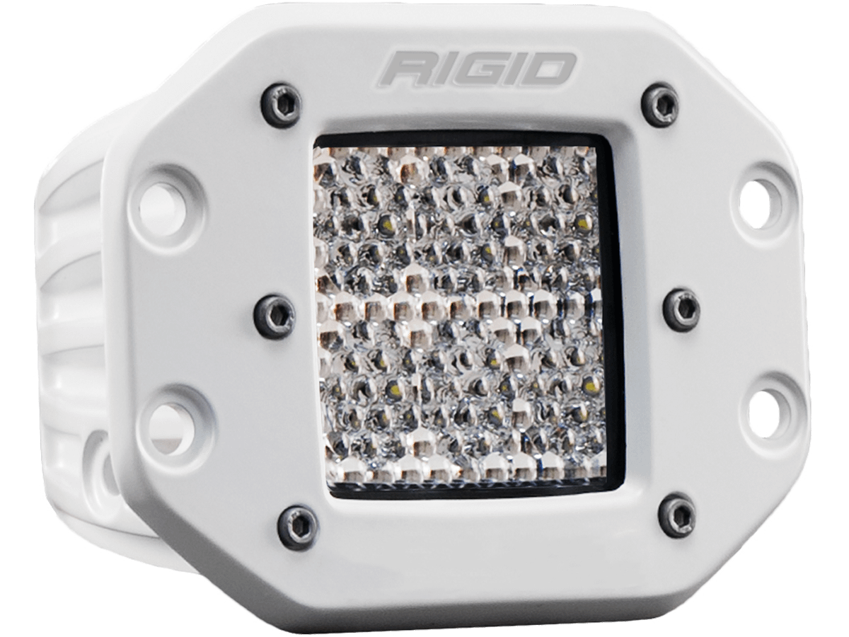 RIGID Industries Rigid D-Series Pro Light, Flood Diffused, Flush Mount, White Housing, Single - 611513