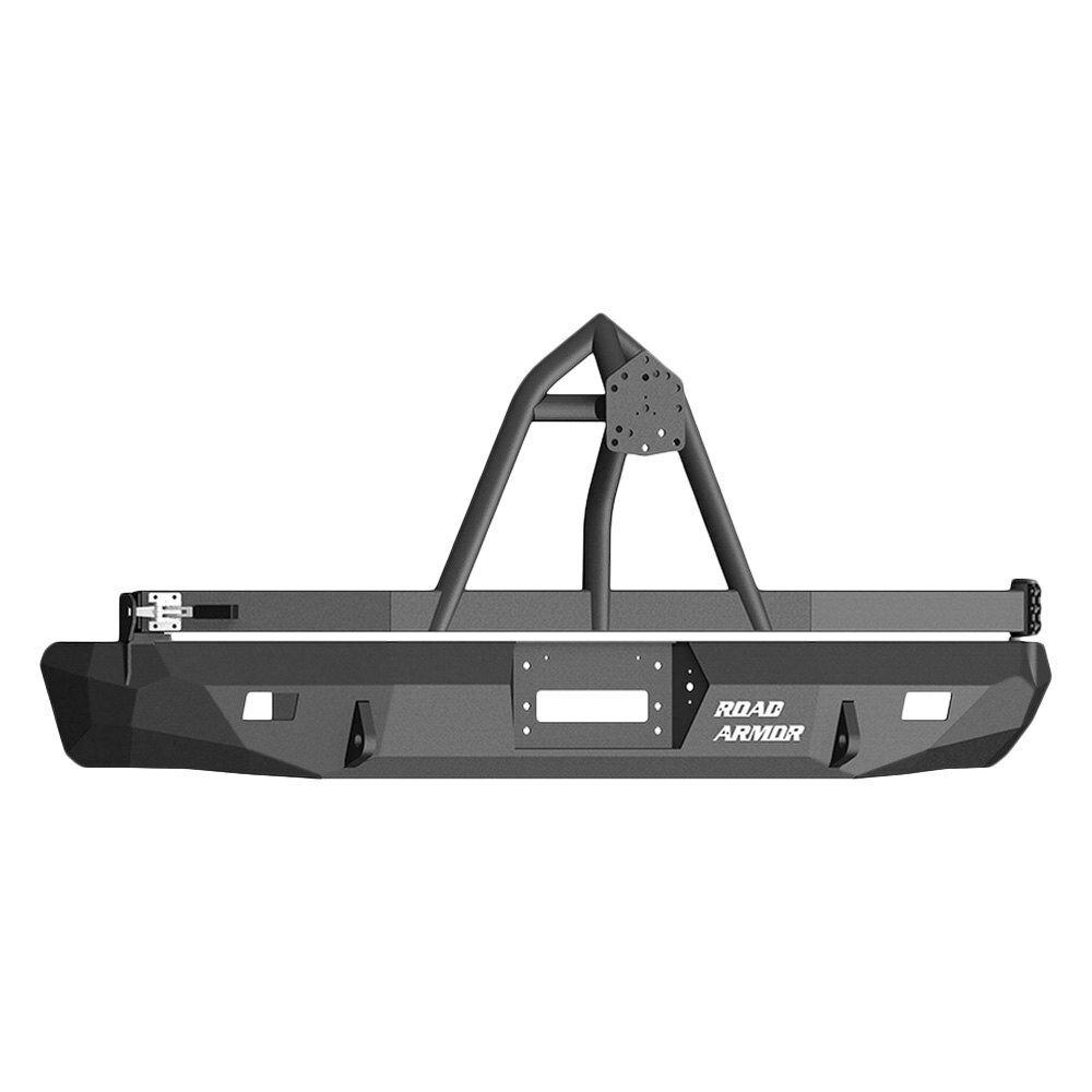 Road Armor Stealth Rear Winch Bumper with Tire Carrier - Texture Black WARN M8000 or 9.5xp (1999-2007 EXCURSION) - 61208B