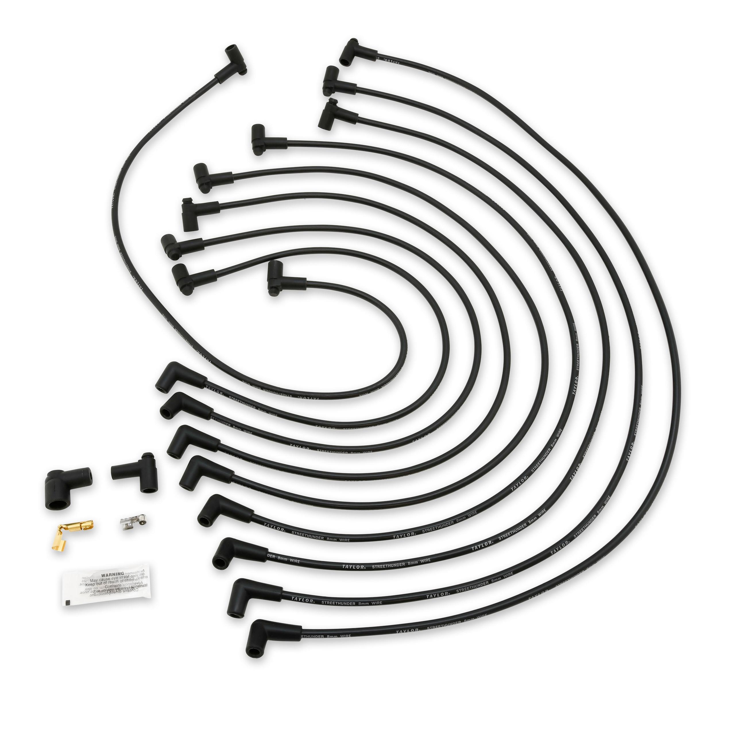 TAYLOR CABLE Streethunder custom 8 cyl black Spark Plug Wires - 51012