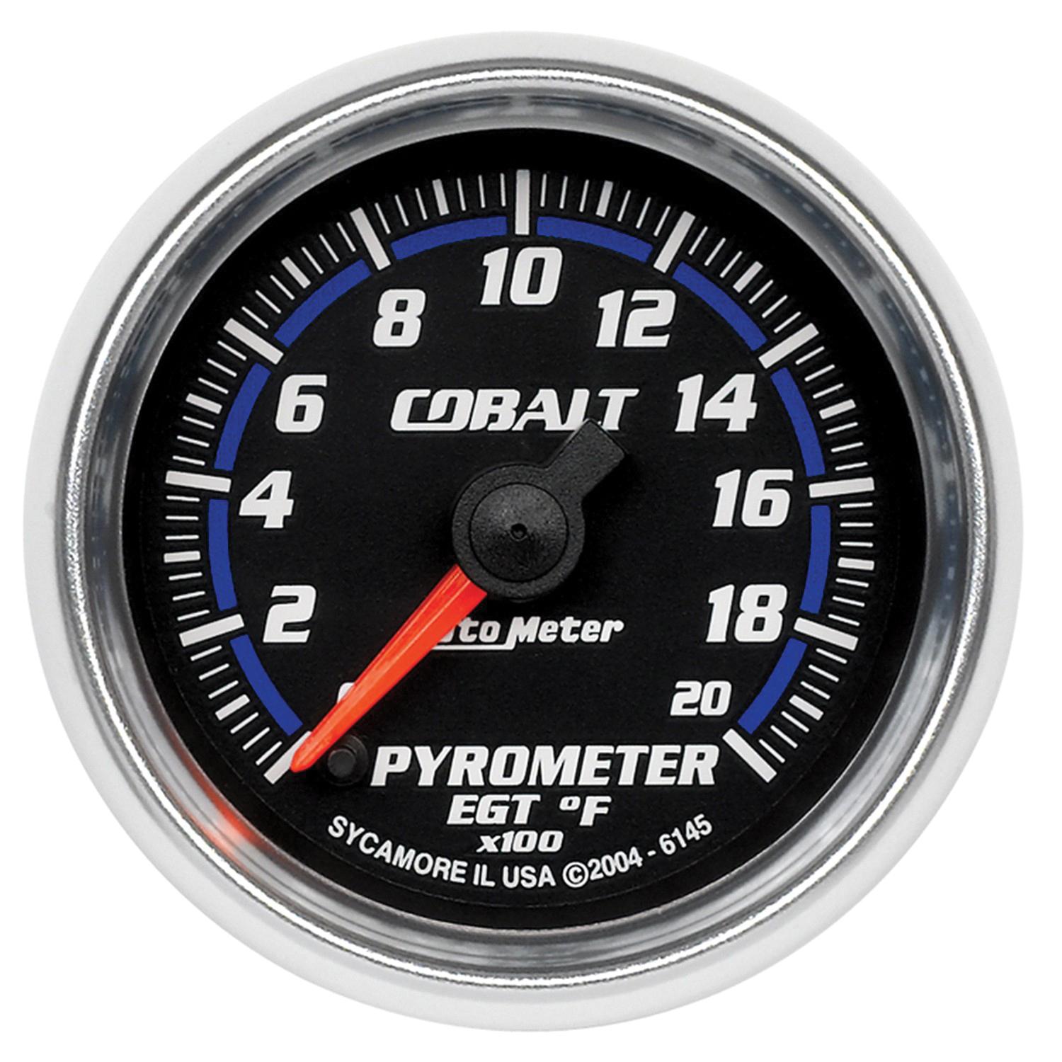 Auto Meter 2-1/16" PYROMETER, 0-2000 °F, COBALT - 6145