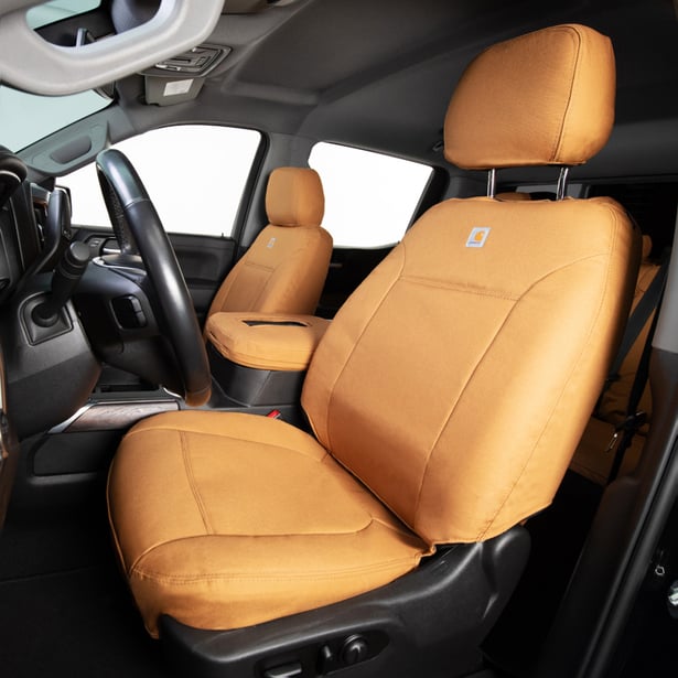 Covercraft 21-24 Ford F150 Carhartt PrecisionFit Custom Front Row Seat Covers - Brown