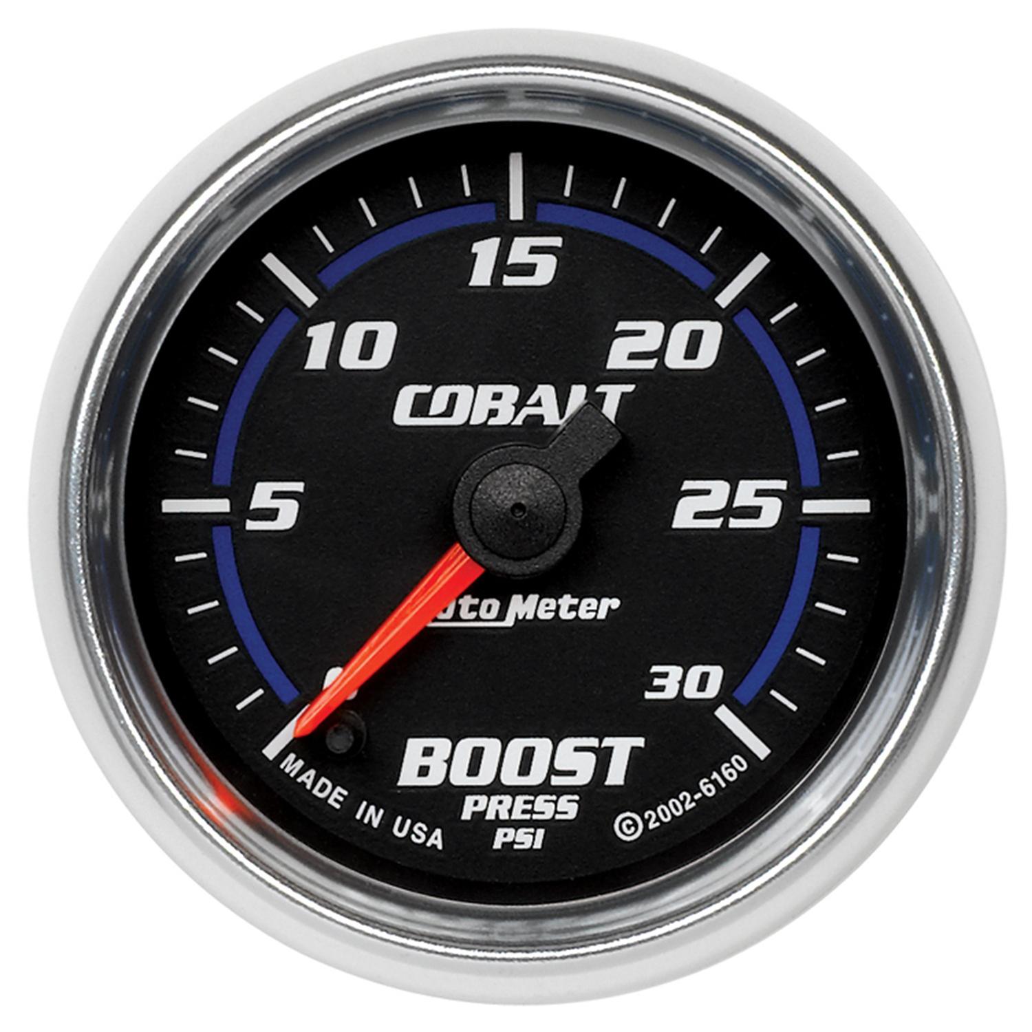 Autometer Cobalt Series 2 1/16" Electric 0-30 PSI Boost Gauge