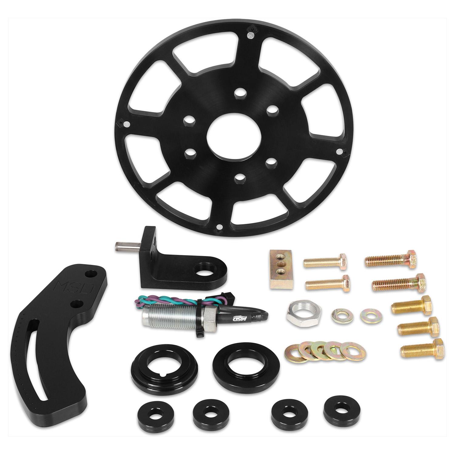 Black Chevy Small Block 8" Balancer Crank Trigger Kit.  - 86153