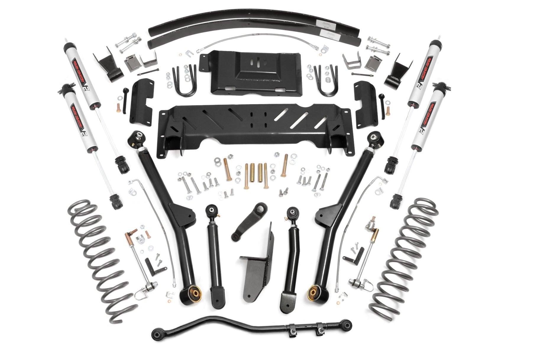 Rough Country 4.5 Inch Lift Kit Long Arm AAL NP242 V2 Jeep Cherokee XJ 4WD (84-01) (1984-2001 Cherokee) - 61670