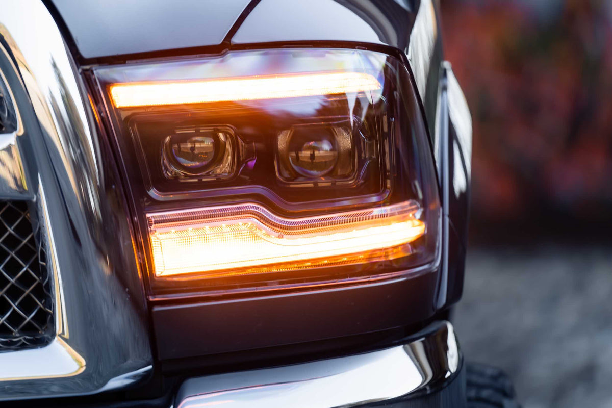 Morimoto XB LED Heads: Dodge Ram (09-18) (Pair / Amber DRL) - LF520-A-ASM