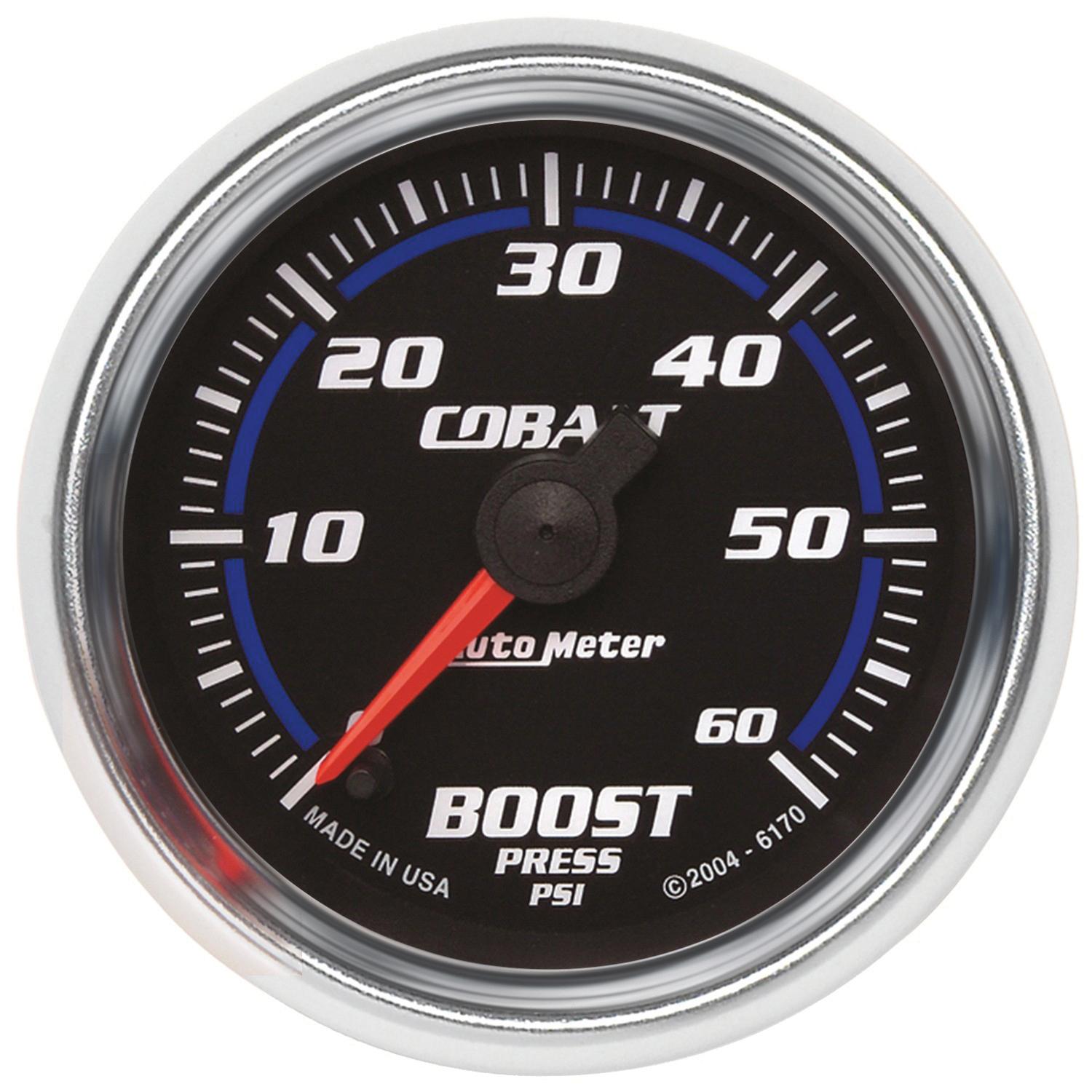 Autometer Cobalt Series 2 1/16" Electric 0-60 PSI Boost Gauge
