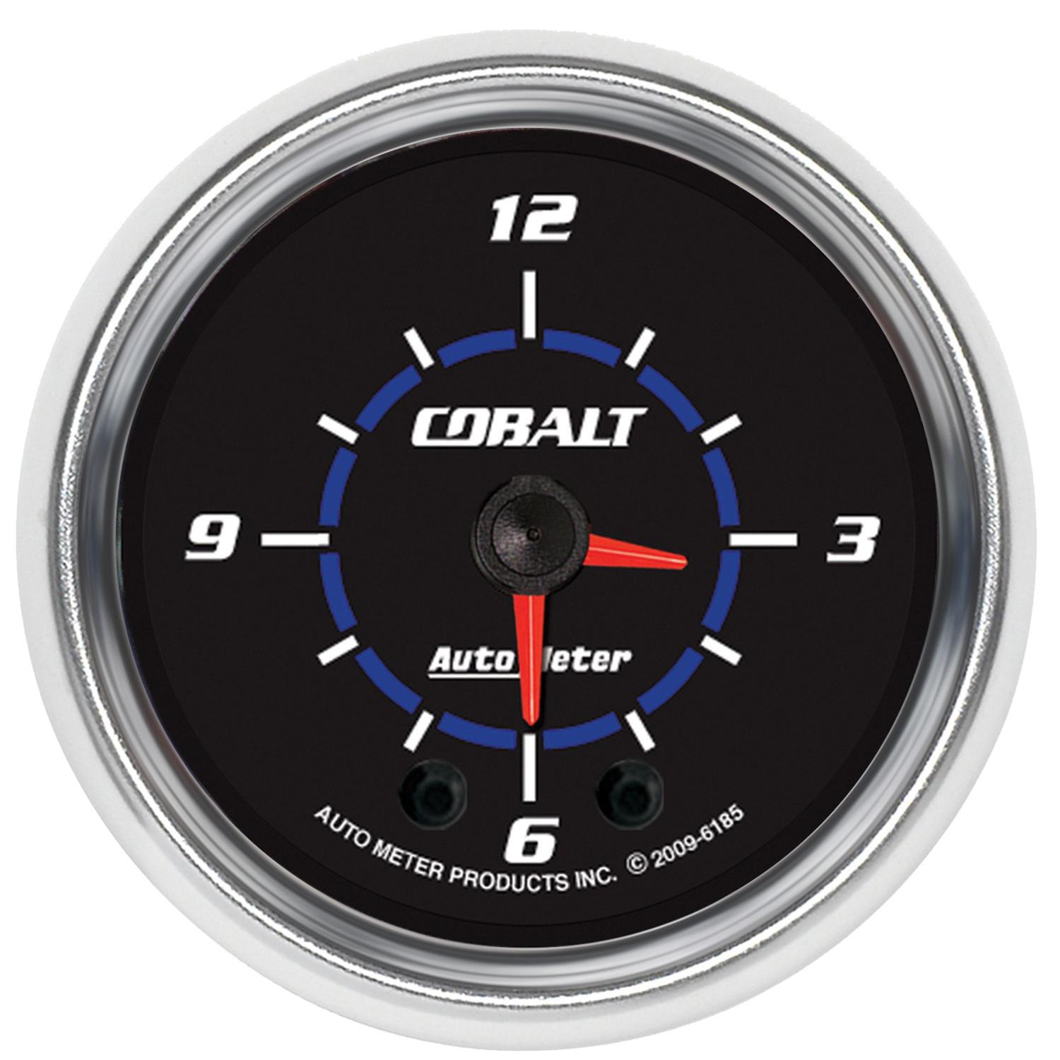 Auto Meter 2-1/16" CLOCK, 12 HOUR, COBALT - 6185