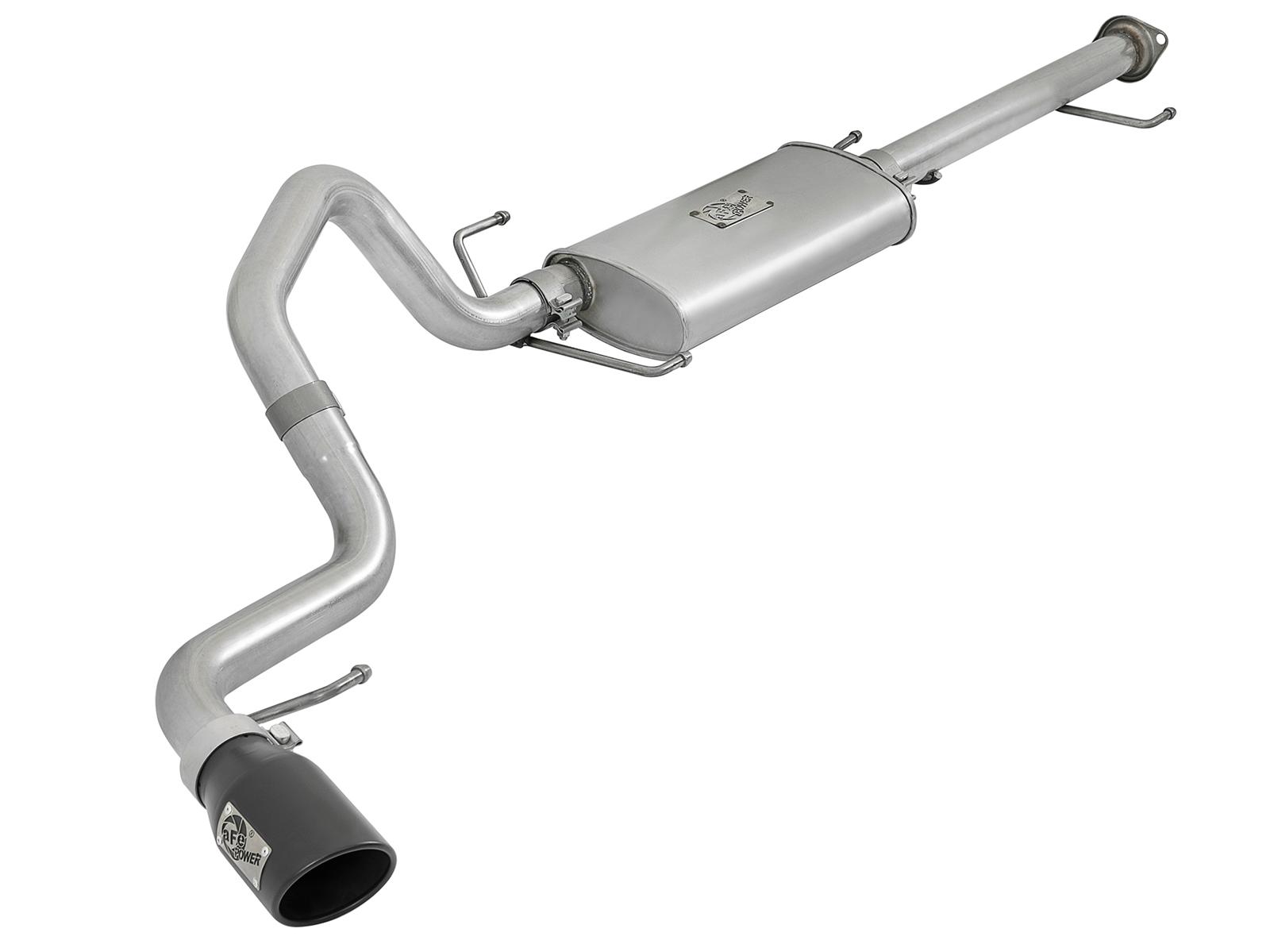AFE Scorpion 2-1/2 IN Aluminized Steel Cat-Back Exhaust System w/ Black Tip (2007-2014 FJ Cruiser, FJ Cruiser) - 49-06039-B