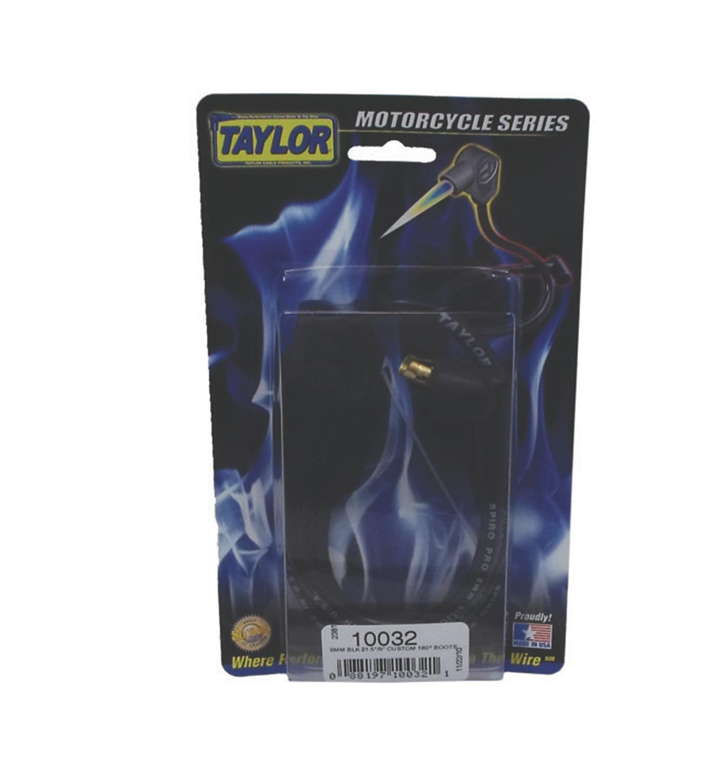 TAYLOR CABLE 8mm Spiro-Pro black 21.5/9in custom MC 180 Spark Plug Wires - 10032