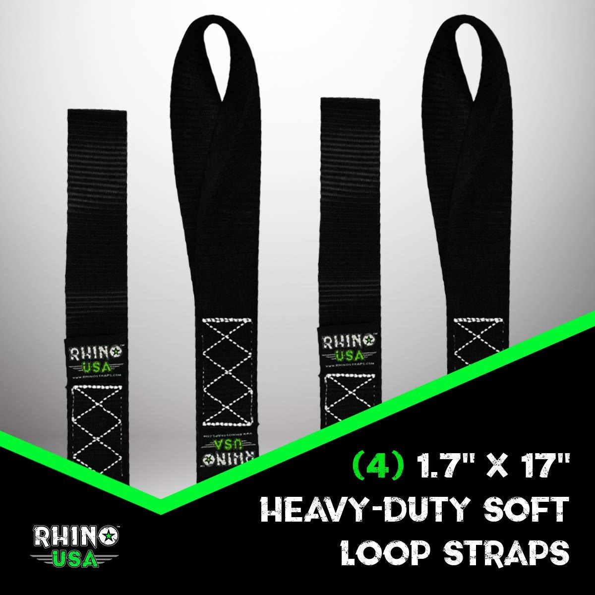 Rhino USA Rhino Usa Soft Loops Motorcycle Tie-Down Set 4-Pack Red - SOFT4PACK-RED