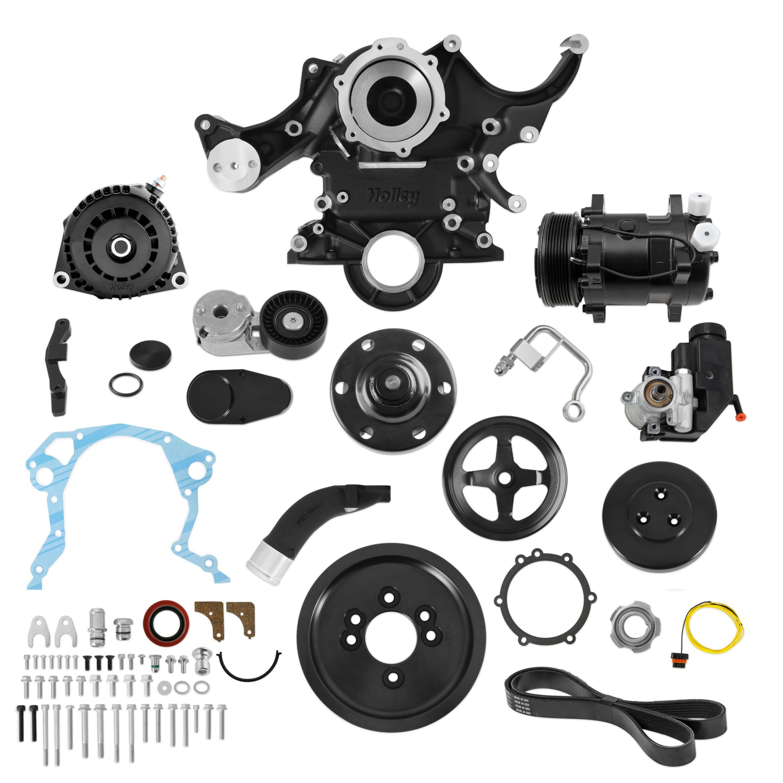 Holley Small Block Ford Mid-Mount Complete Accessory System - 20-370BK