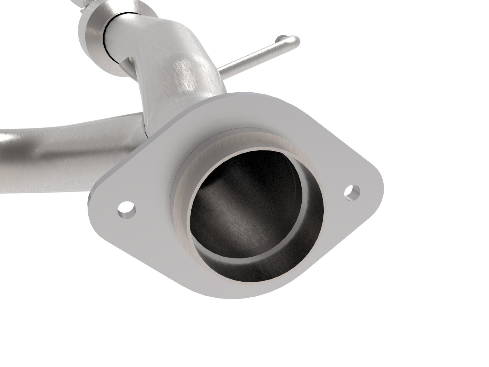 AFE Twisted Steel Y-Pipe 2 to 3 IN 409 Stainless Steel w/ Cat Toyota Tacoma 05-15 V6-4.0L - 48-46006-RC