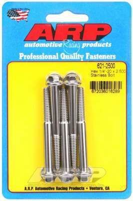 ARP 1/4-20 x 2.500 hex SS bolts - 621-2500