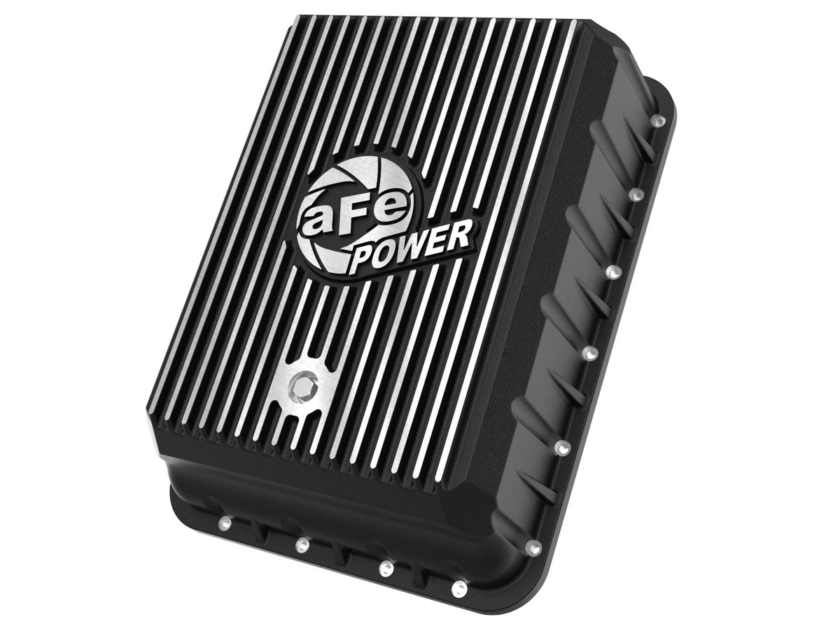 AFE Pro Series Transmission Pan Black w/ Machined Fins (2013-2024 3500) - 46-71500B
