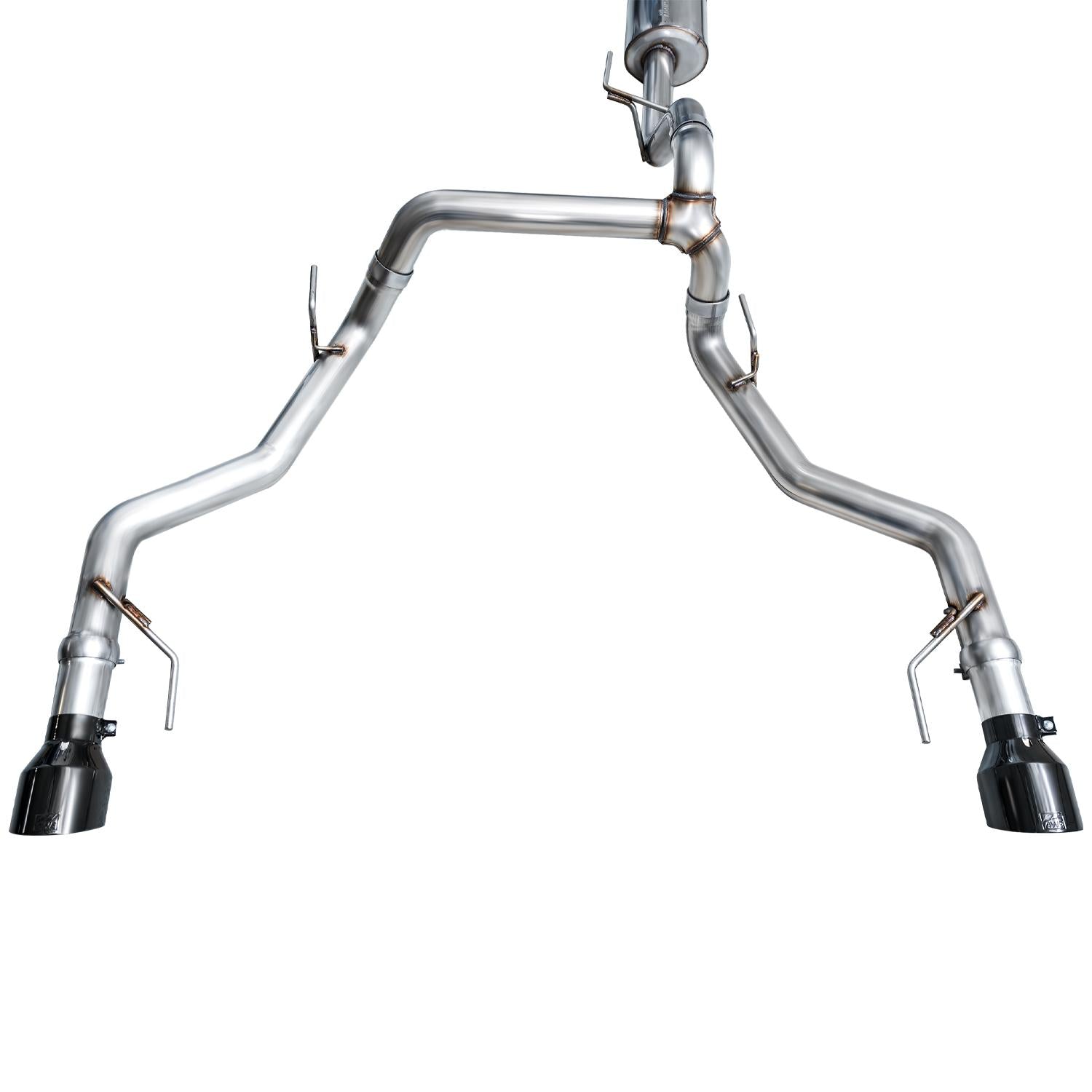 AWE 0FG Non-Resonated Catback (With Bumper Cutouts) - Diamond Black Tips (2021-2025 F-150 Tremor 3.5L / 5.0L) - 3020-33402