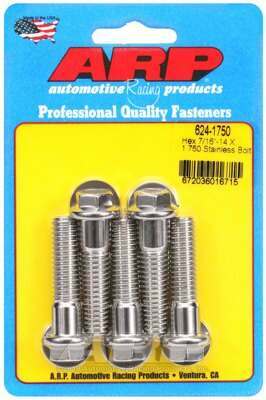 ARP 7/16-14 X 1.750 hex 1/2 wrenching SS bolts - 624-1750