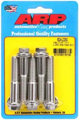 ARP 7/16-14 X 2.250 hex 1/2 wrenching SS bolts - 624-2250