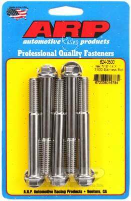 ARP 7/16-14 X 3.500 hex 1/2 wrenching SS bolts - 624-3500