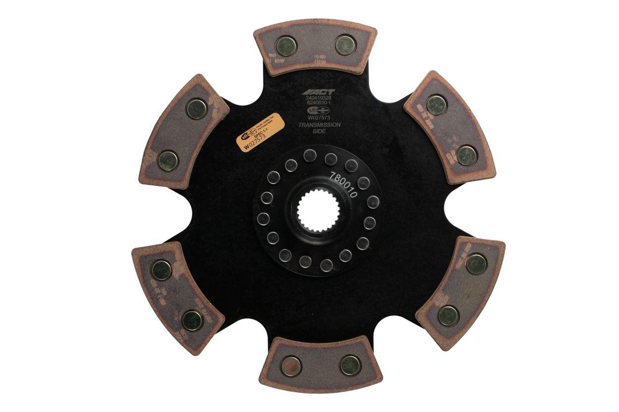ACT Clutches 6 Pad Rigid Race Clutch Disc (2003-2017 CL Type-S, TL Base, TL Type-S, Accord EX, Accord EX-L, Accord HFP) - 6240010-1