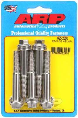 ARP 3/8-16 x 2.500 hex 7/16 wrenching SS bolts - 625-2500