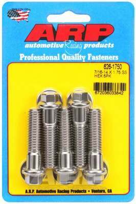 ARP 7/16-14 X 1.750 hex SS bolts - 626-1750
