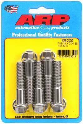ARP 7/16-14 X 2.000 hex SS bolts - 626-2000