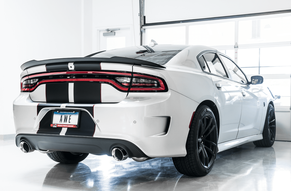 AWE Touring Edition Exhaust - Non-Resonated - Chrome Silver Tips (2015-2020 Dodge Charger 5.7L) - 3020-32060